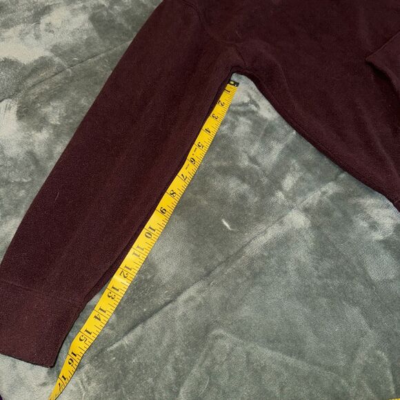 Old Navy Fleece Sweatshirt Mens Medium Brown Mock Neck 1/4 Zip Pullover - Picture 5 of 7